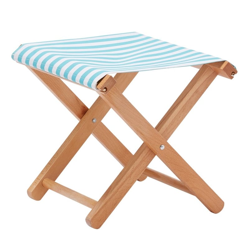 Beach Aqua Stripe Stool 