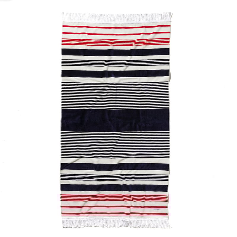 Velour Beach Towel Red Hot Navy 