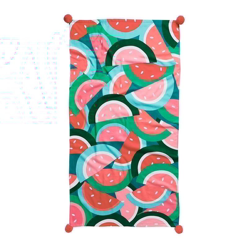 Quick Dry Printed Beach Towel Spliced Melon 