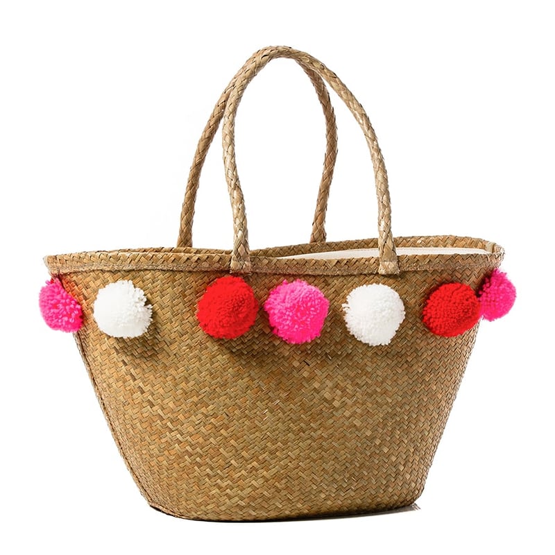 Beach Bag Pom Poms 