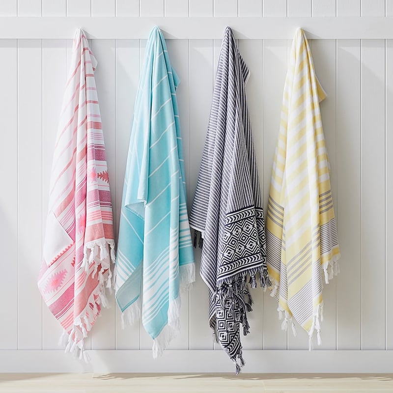 European Beach Towel Nautical Stripe Mint 