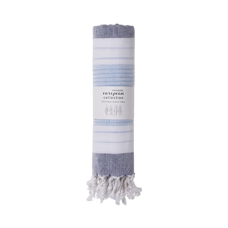European Turkish Peshtemal Stripe Blue