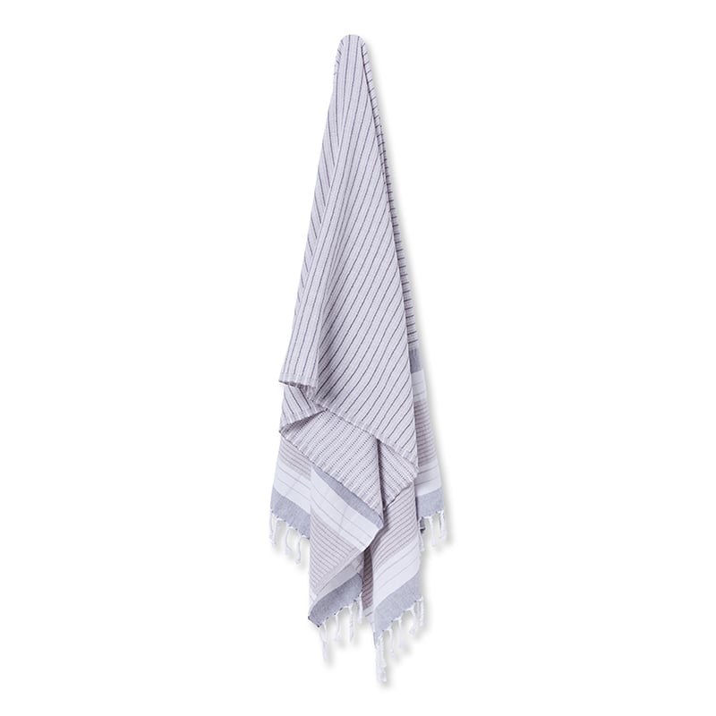European Turkish Peshtemal Stripe Grey 