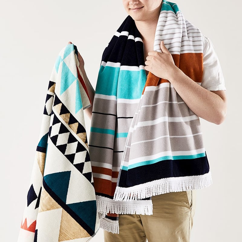 Melba Stripe Velour Beach Towel