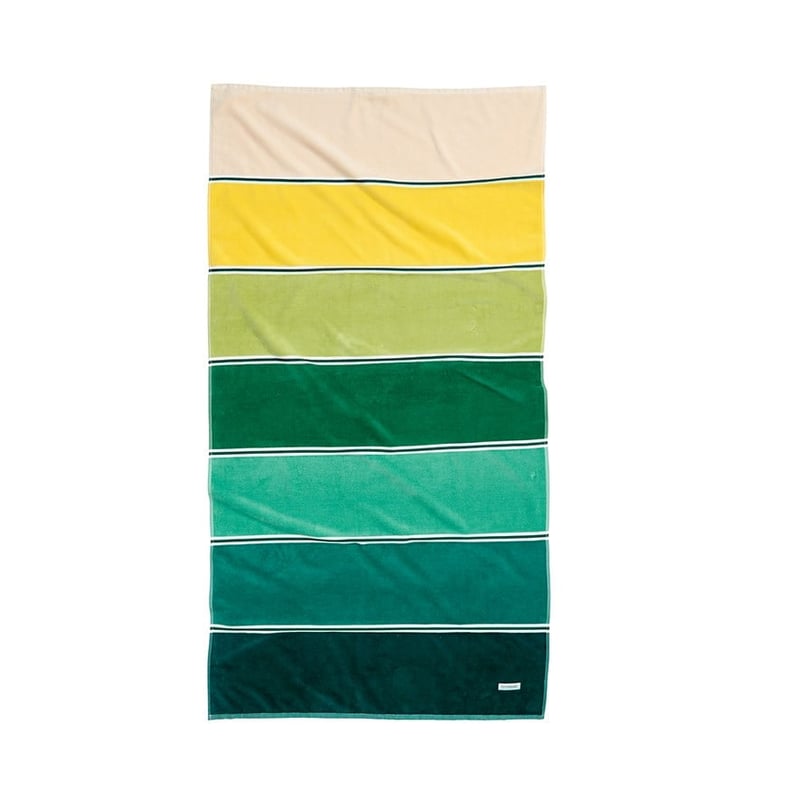 Aruba Stripe Teal Velour Beach Towel