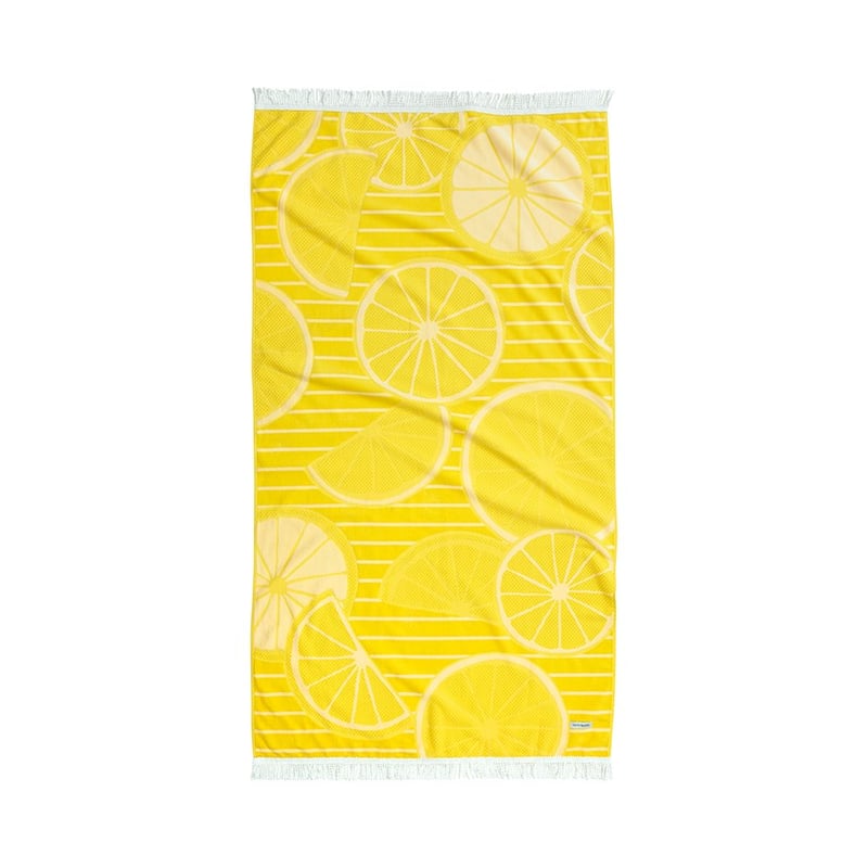 Limonata Yellow Velour Beach Towel