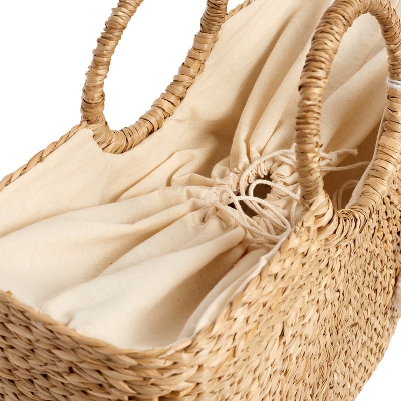 Seagrass Beach Bag S20 One Size Natural Pom Pom 