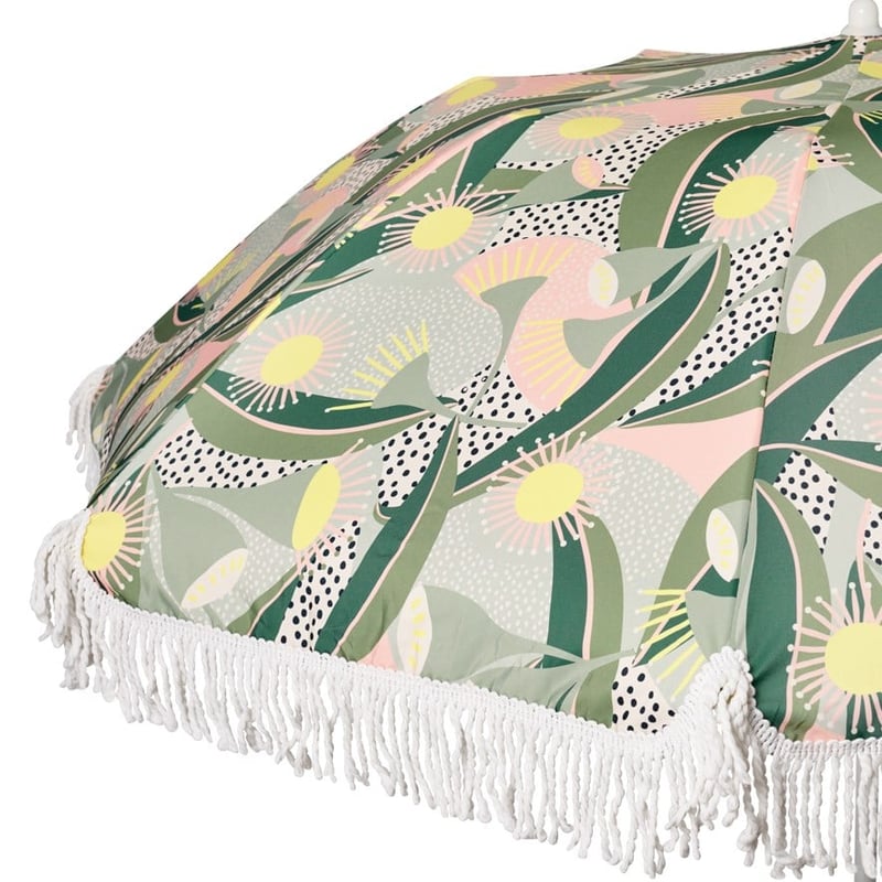 Native Floral Greens Beach Umbrella