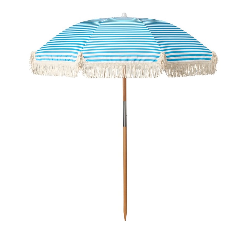 Holiday Aqua & White Beach Umbrella