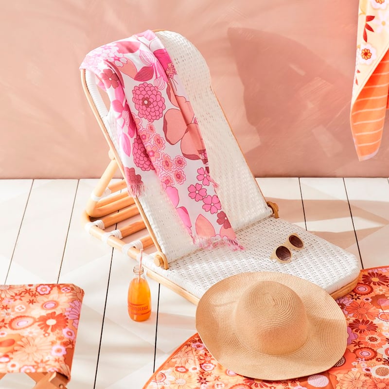 Boho Natural White Beach Chair