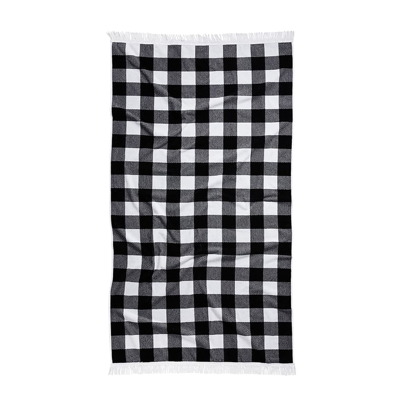 Velour Beach Towel Gingham 