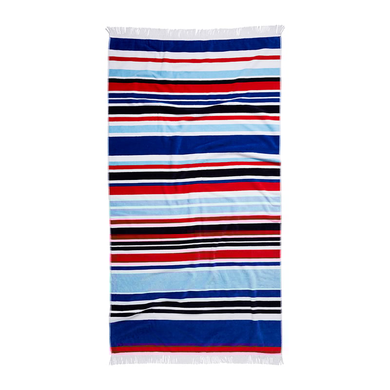 Velour Beach Towel Marina Stripe 