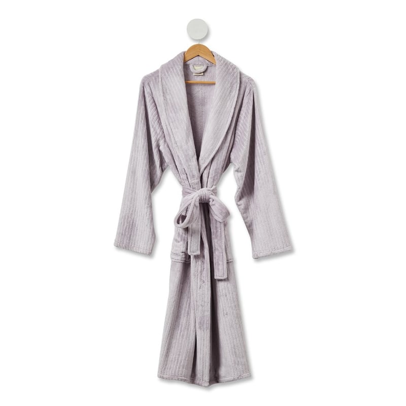 Soft Ribbed Lilac Bathrobe 