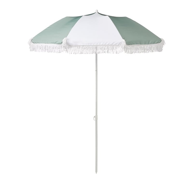 Sage and White Beach Umbrella
