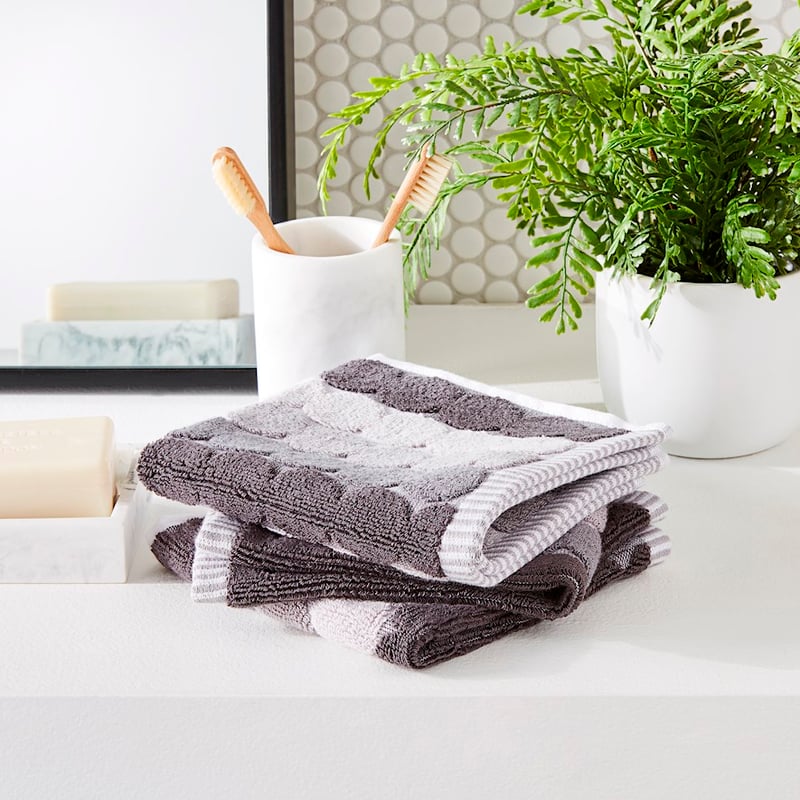 Arena Greys Multi Geo Stripe Towel Range 