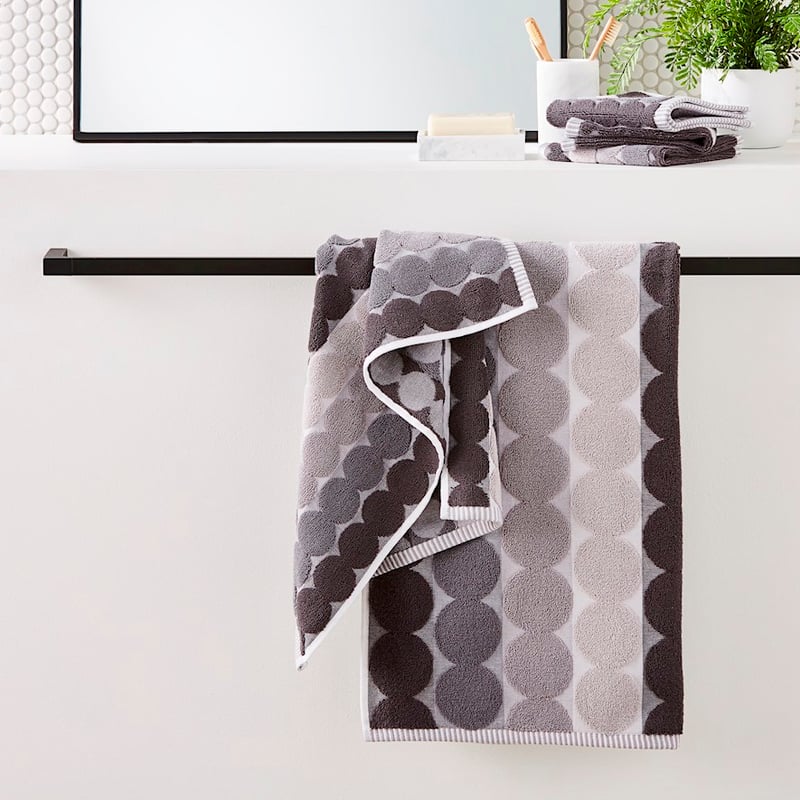 Arena Greys Multi Geo Stripe Towel Range 