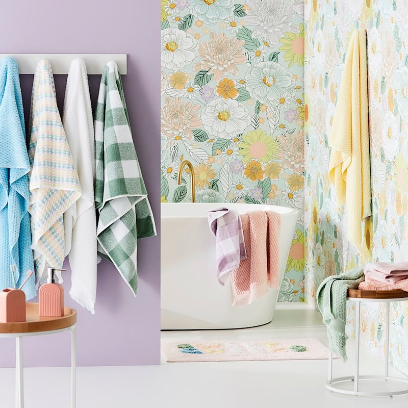 Gingham Lilac Towel Range