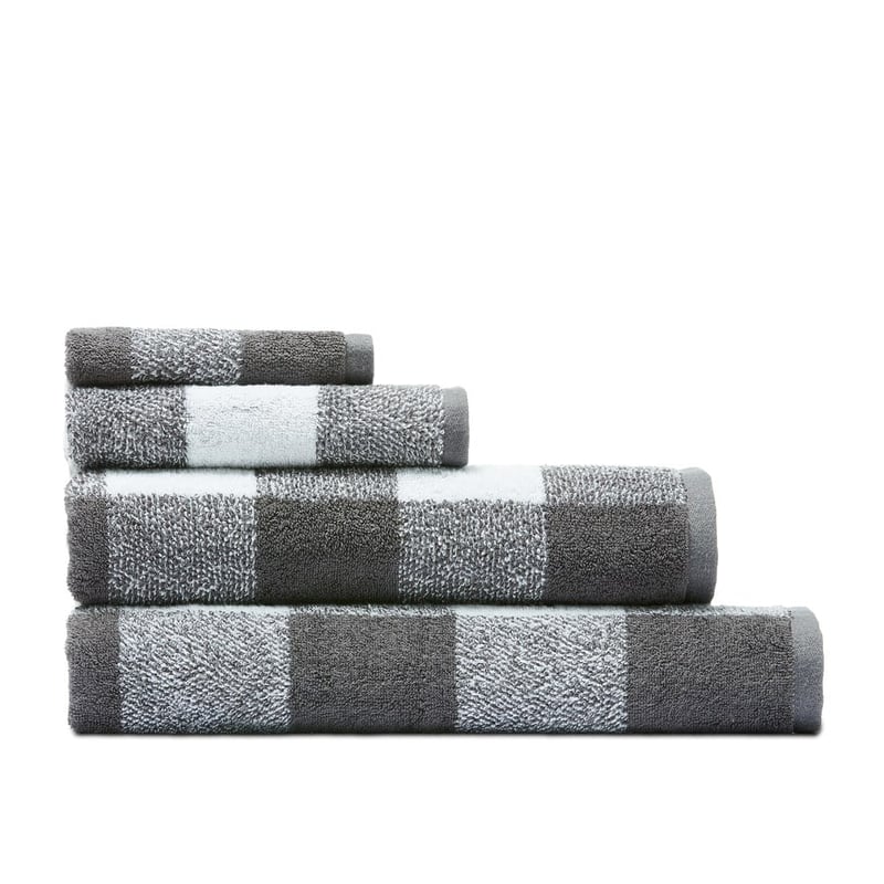 Gingham Coal Towel Range