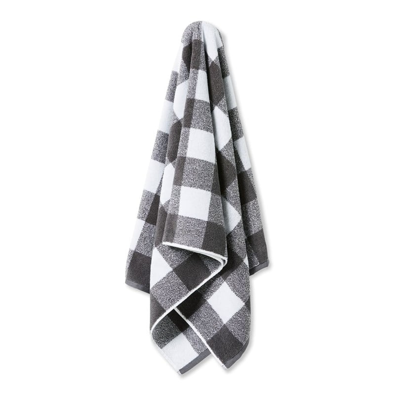 Gingham Coal Towel Range