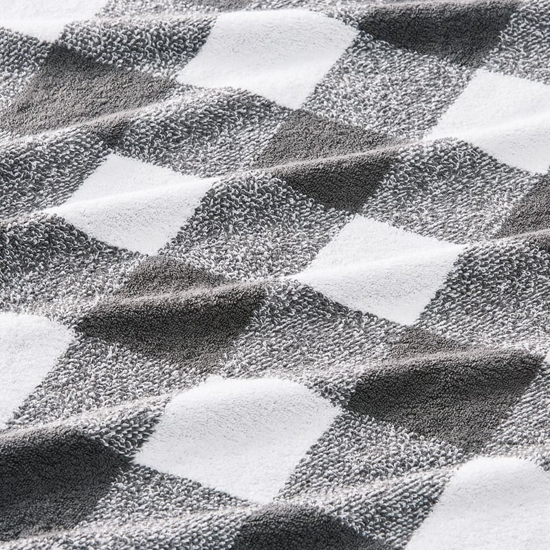 Gingham Coal Towel Range
