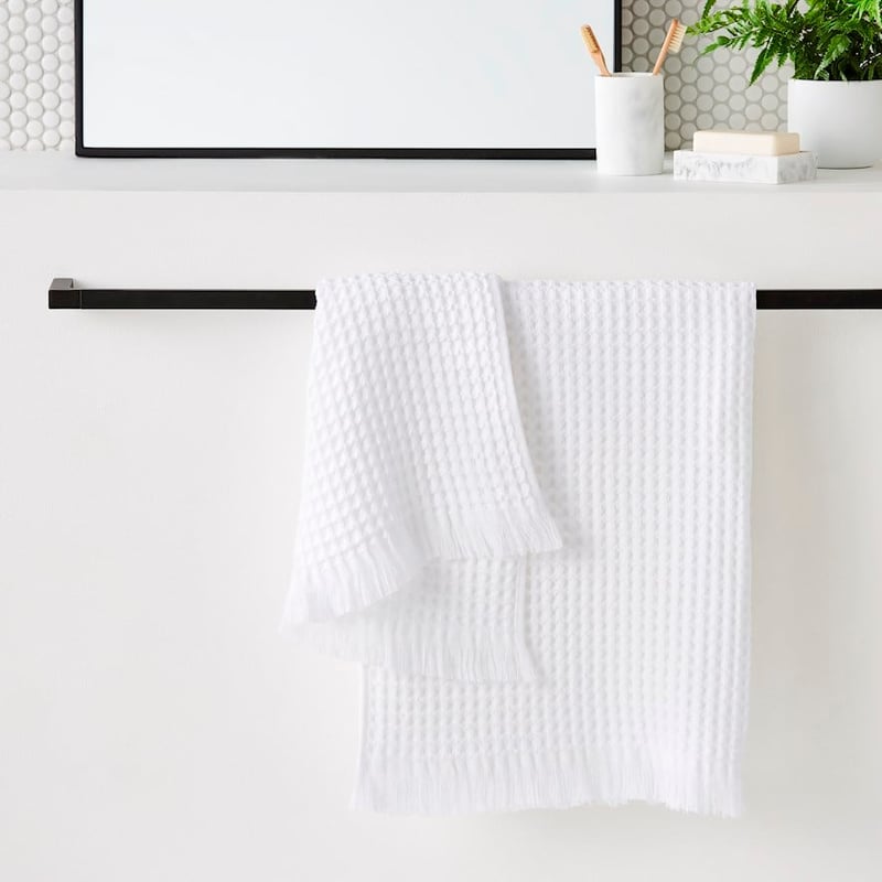 European Waffle White Turkish Cotton Towel Range