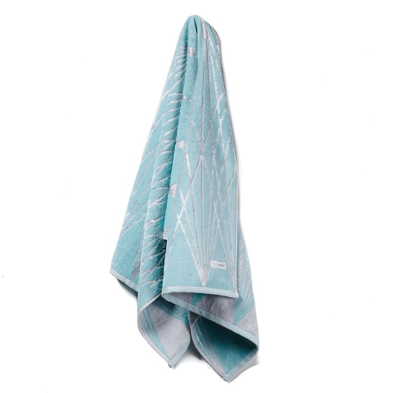 Linear Velour Towels Peppermint Silver