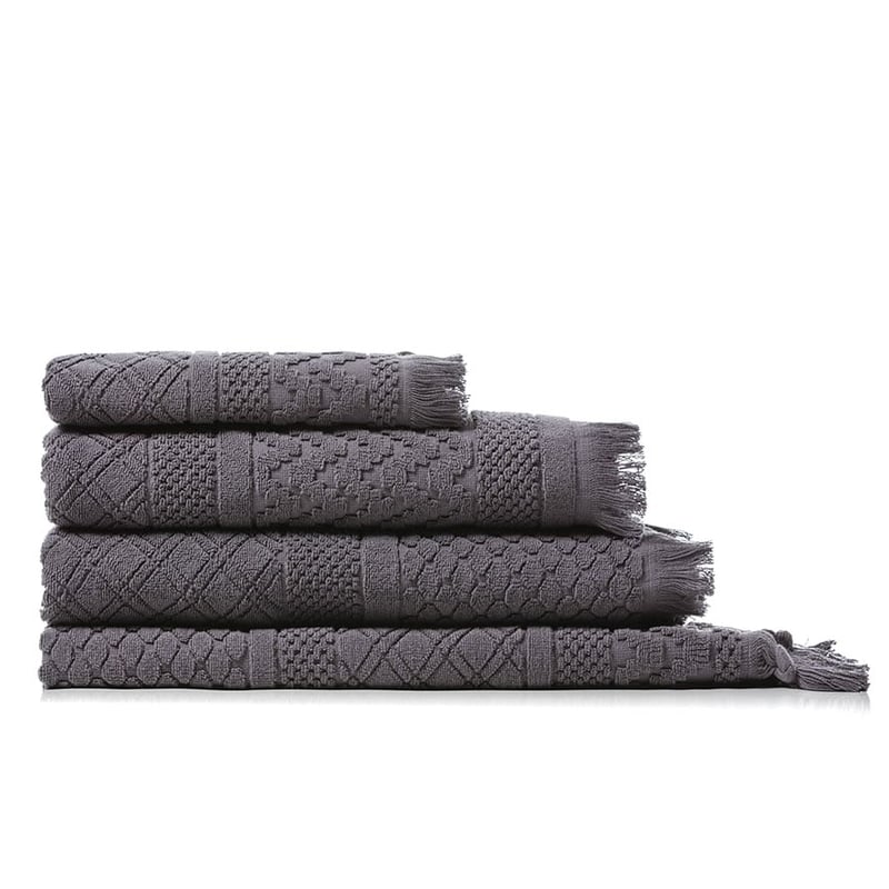European Collection Turin Textured Towels Coal