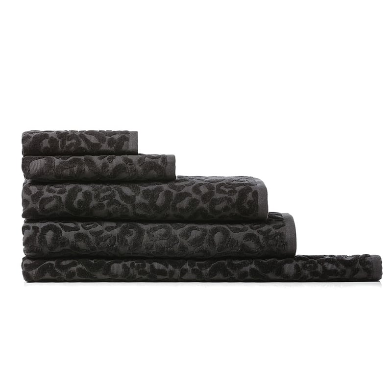 Leopard Textured Dark Coal Towel 