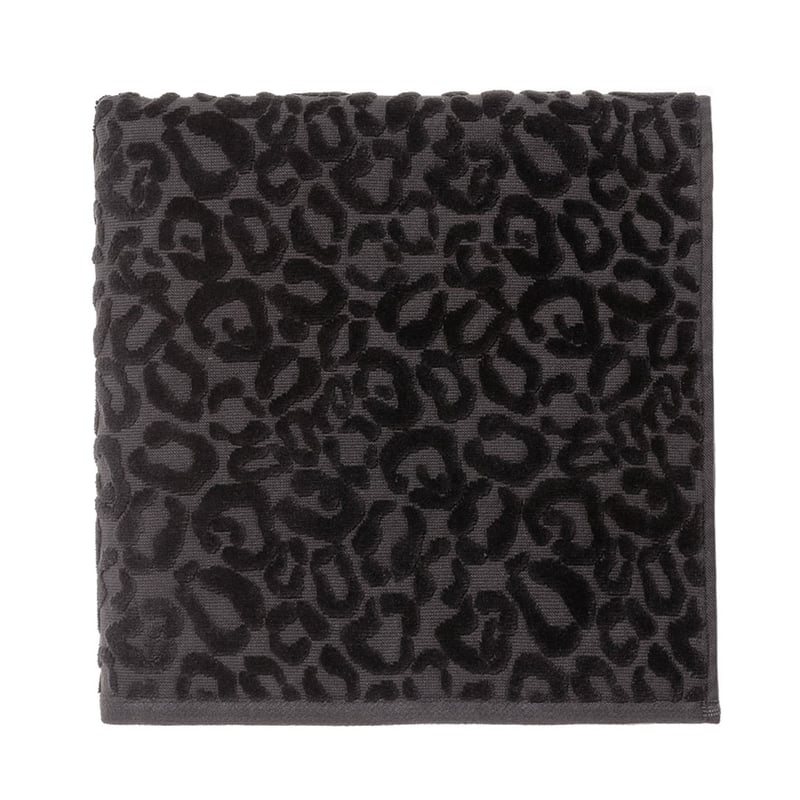 Leopard Textured Dark Coal Towel 