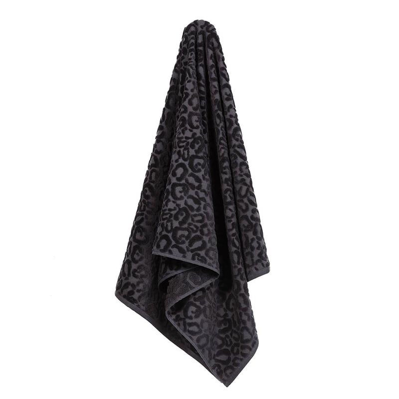 Leopard Textured Dark Coal Towel 