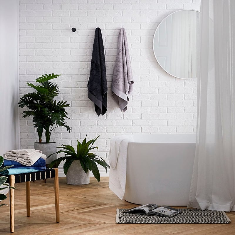 Oxford Cotton Bamboo Towel Coal
