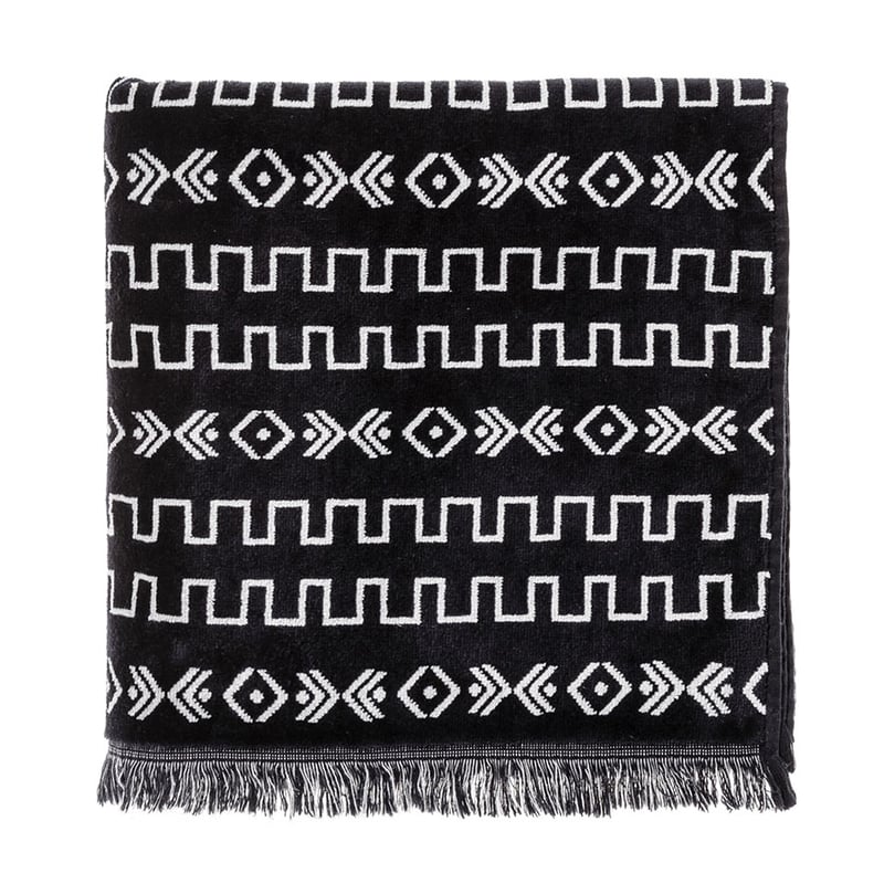 Tribeca Velour Towel Black Natural 
