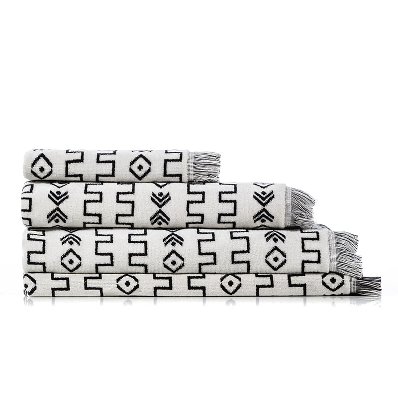 Tribeca Velour Towel Natural Black 