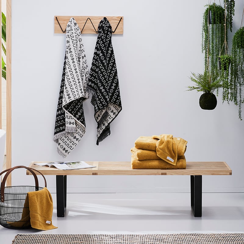 Tribeca Velour Towel Black Natural 