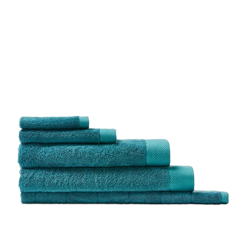 Navara Teal Solid Bamboo Cotton Towel Range