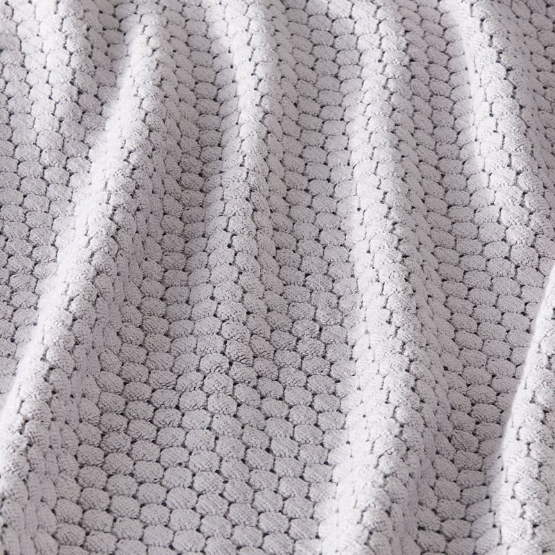 Navara Dove Grey Textured Bamboo Cotton Towel Range