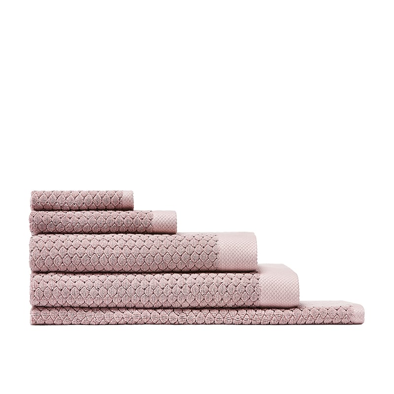 Navara Dusty Pink Textured Bamboo Cotton Towel Range