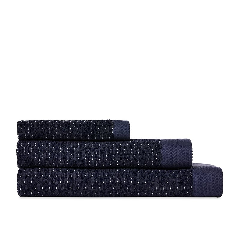 Navara Royal Blue Textured Bamboo Cotton Towel Range