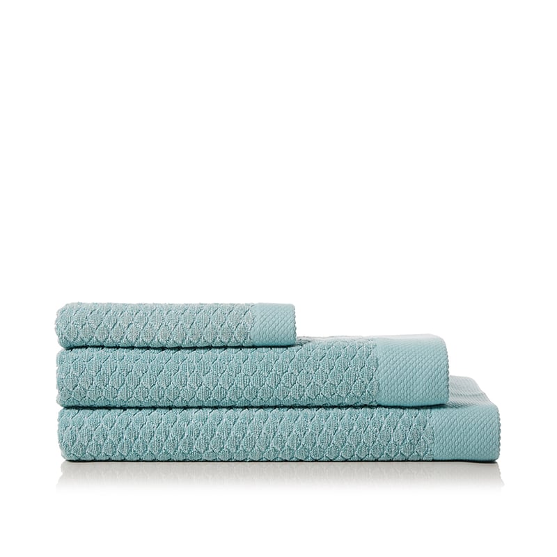 Navara Sea Green Textured Bamboo Cotton Towel Range