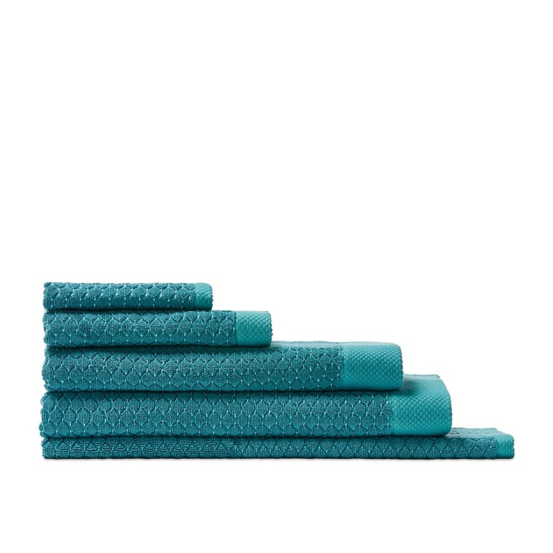 Navara Teal Textured Bamboo Cotton Towel Range