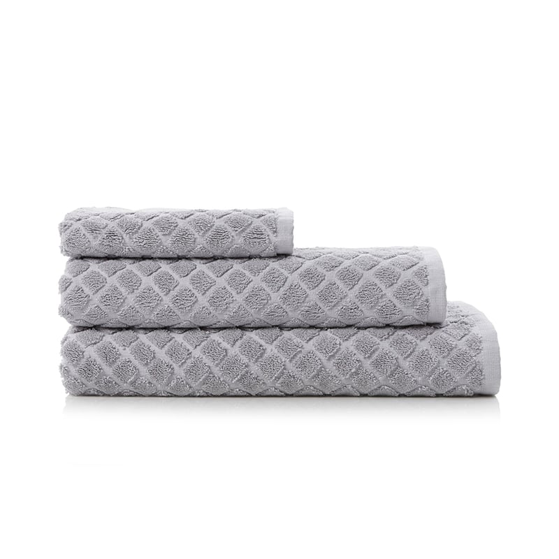 Lattice Textured Towels Silver