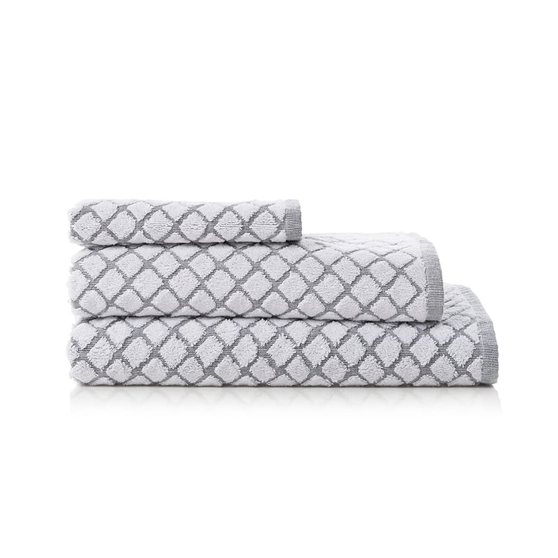 Lattice Textured Towels White