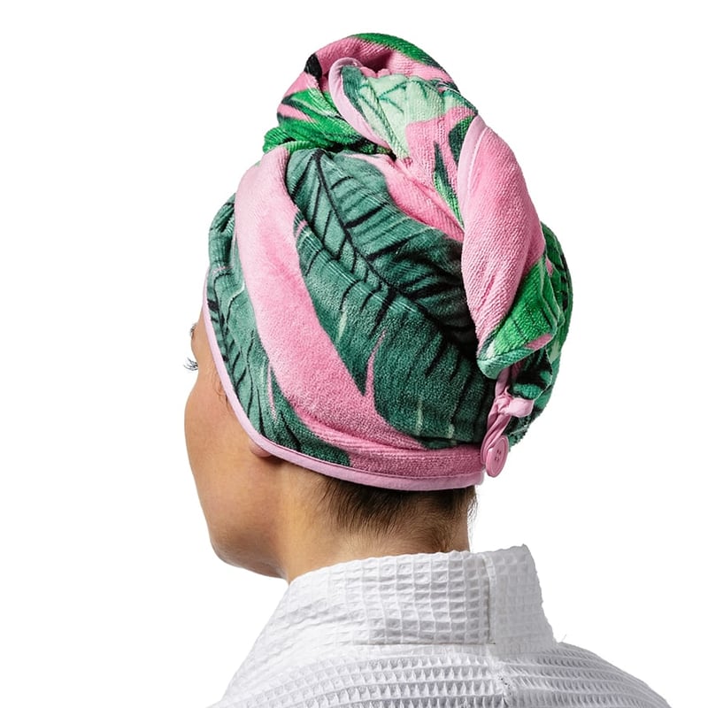 Printed Hair Towel Wrap Banana Leaves 