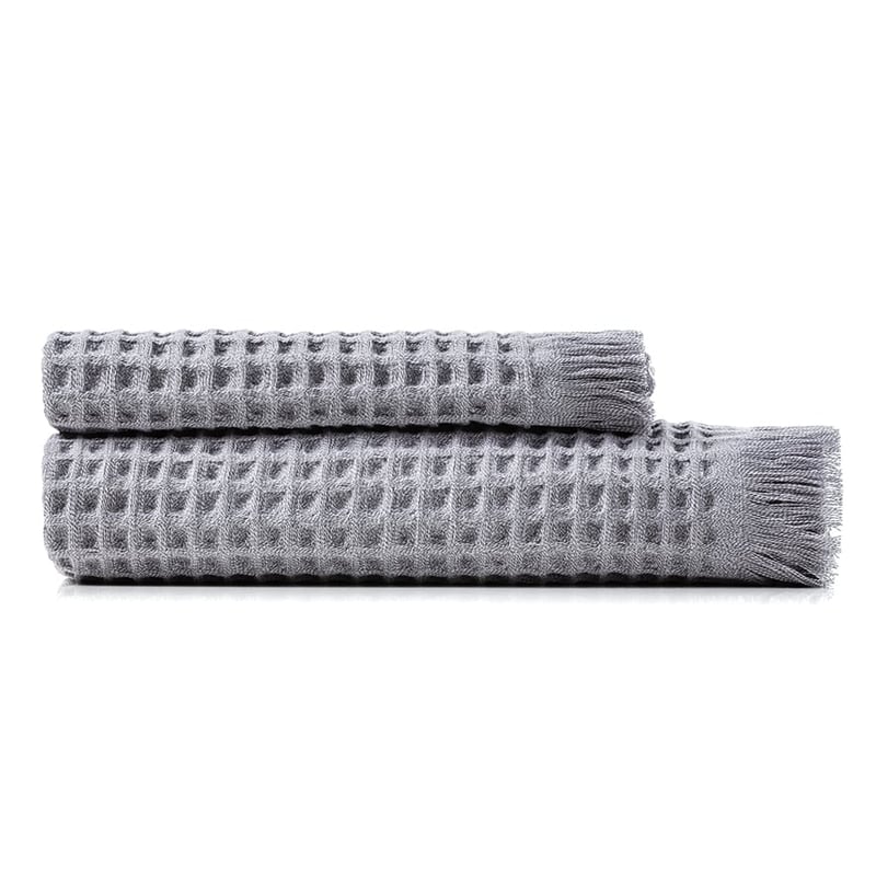 European Turkish Cotton Waffle Towels Silver Marle