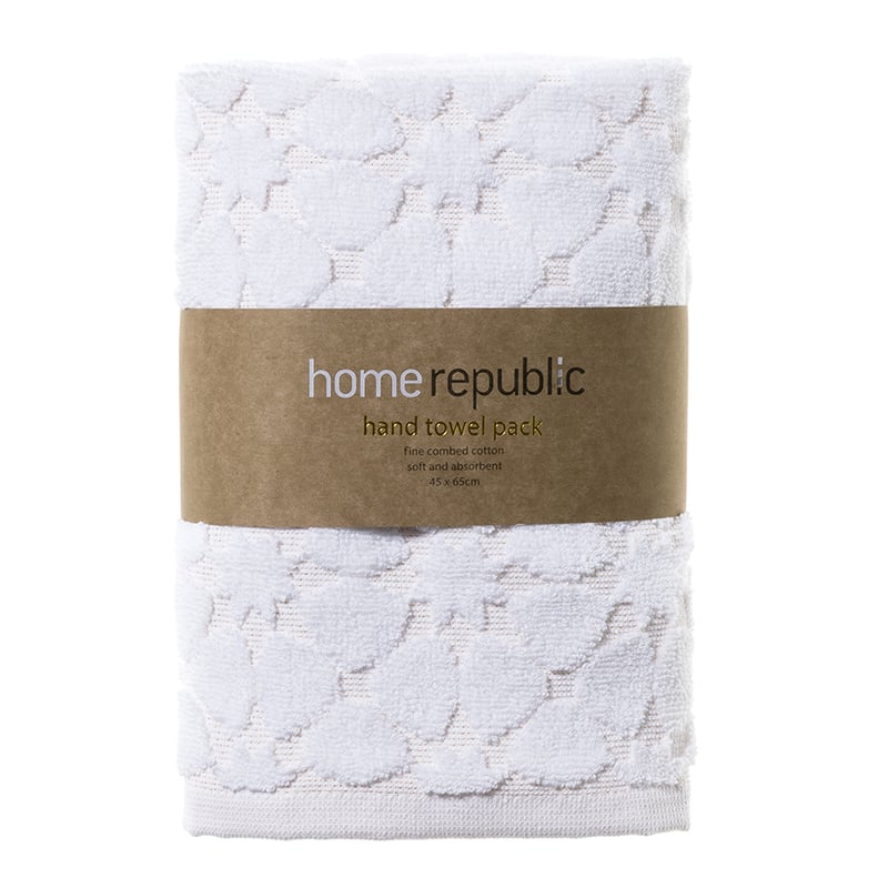 Shine Hand Towel Pack White Pack of 2