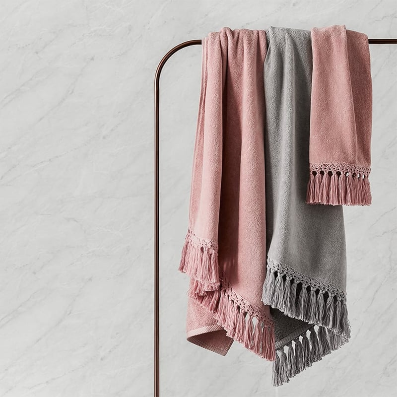 European Collection Luxe Velour Towels Deep Rose