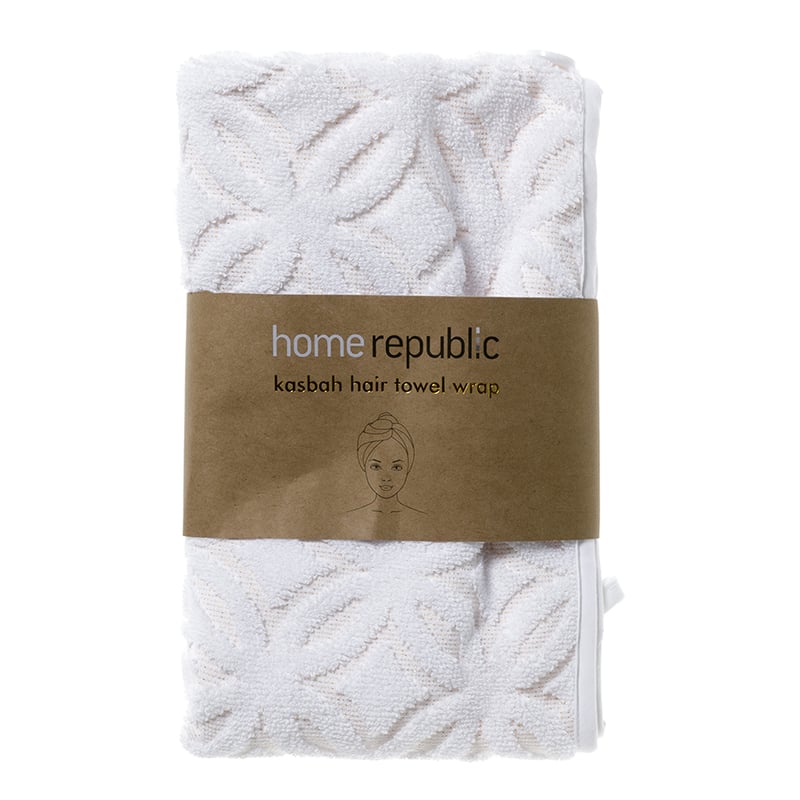 Kasbah Hair Towel Wrap Textured White
