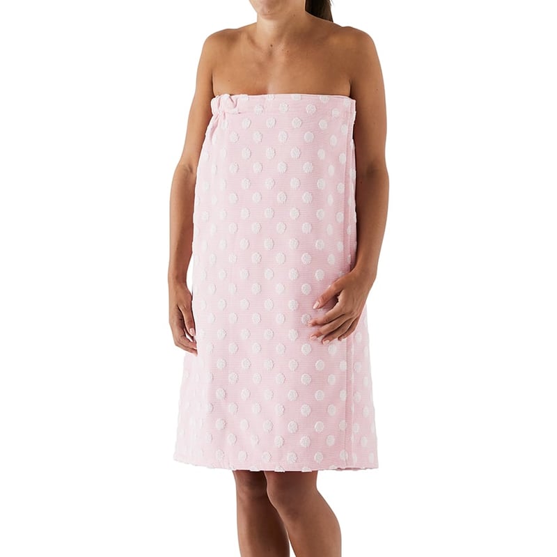 European Collection Polka Towel Wrap Blush Pink