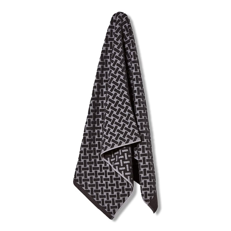 Crosshatch Cotton Bamboo Textured Coal Towels