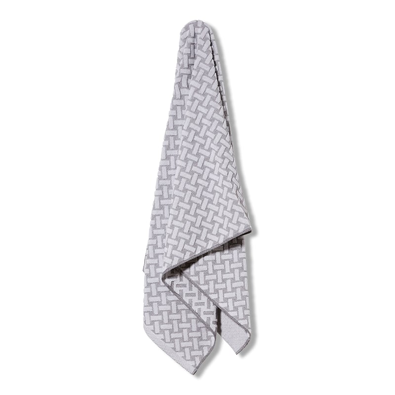 Crosshatch Cotton Bamboo Textured Snow Towels